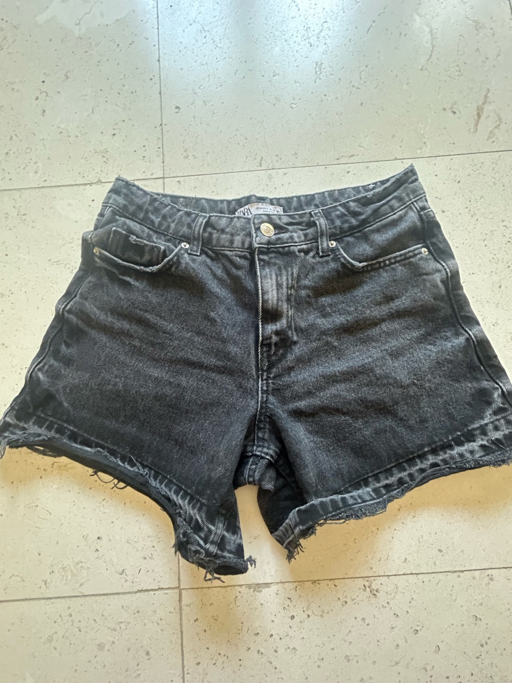 Zara Women's Black Denim Cutoff Shorts